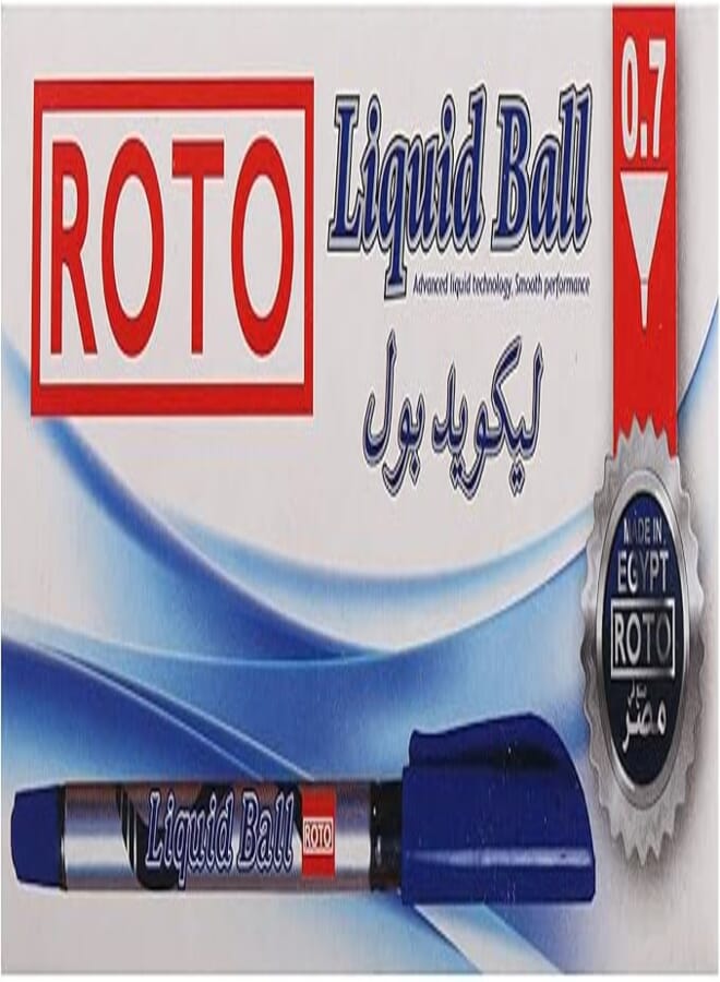 Roto Liquid Ball Pen 0.7 mm Pack Of 12 Pcs. - Blue